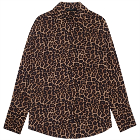 Anine Bing Bridget Skjorte, Black And Brown Leopard